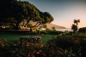 a view of a park with trees and a body of water at Ocean View House in Cape Town