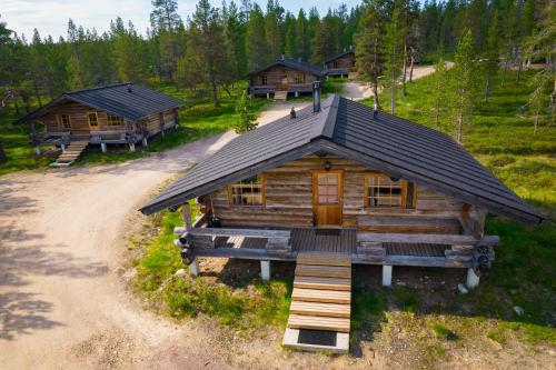 an aerial view of a log cabin at Arctic Log Cabins in Saariselka