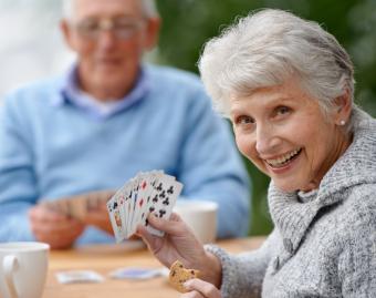 seniors playing cards