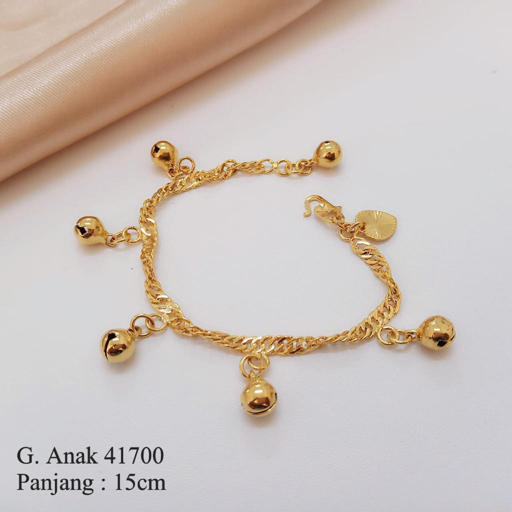 Missi Jewelry Gelang Tangan Kaki Anak Lapis Emas Gelang Lonceng M41700 Indonesia