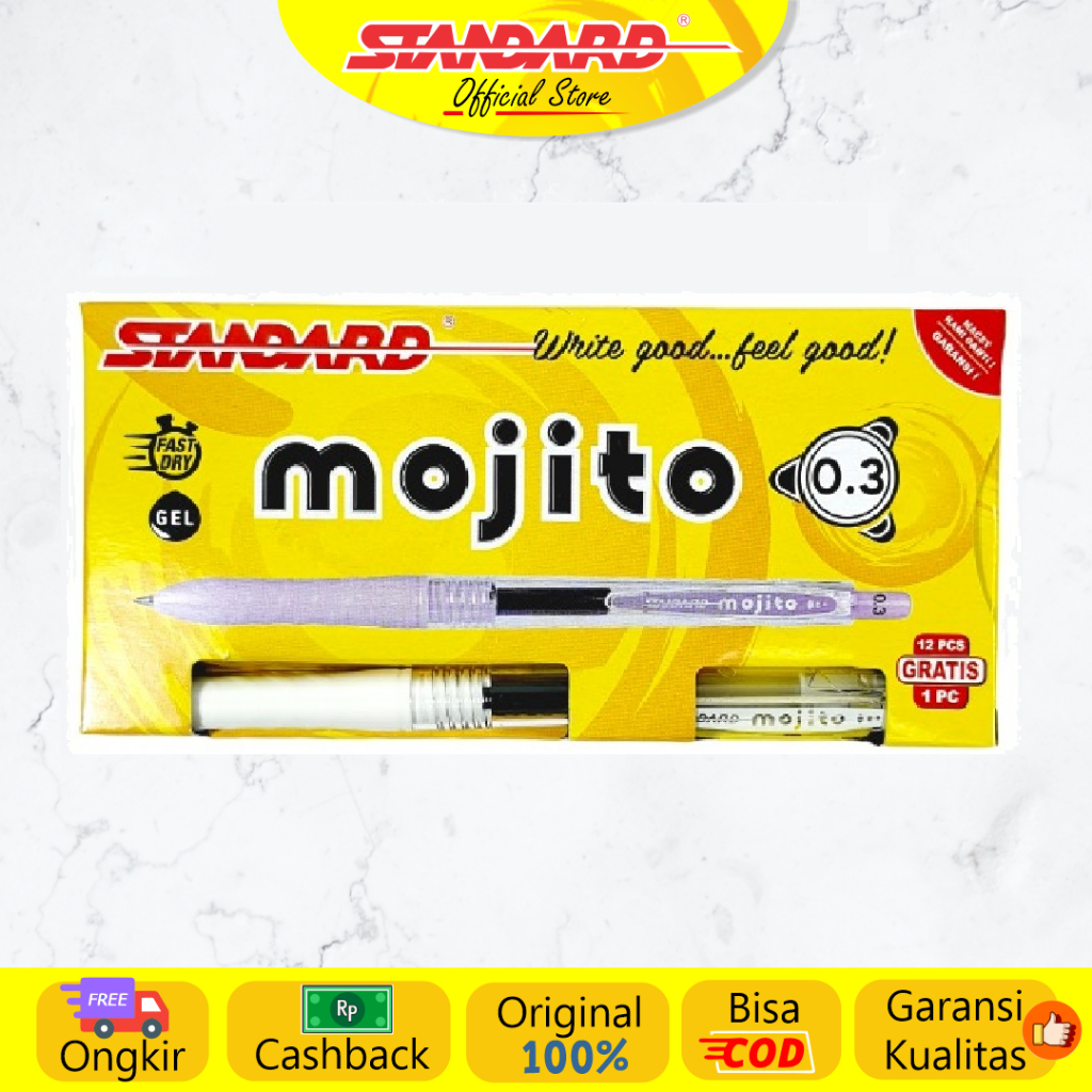 Standard - Pulpen Mojito 0.3 Gel / Lusin ( Alat Tulis / Pen / Ballpoint / Pena )