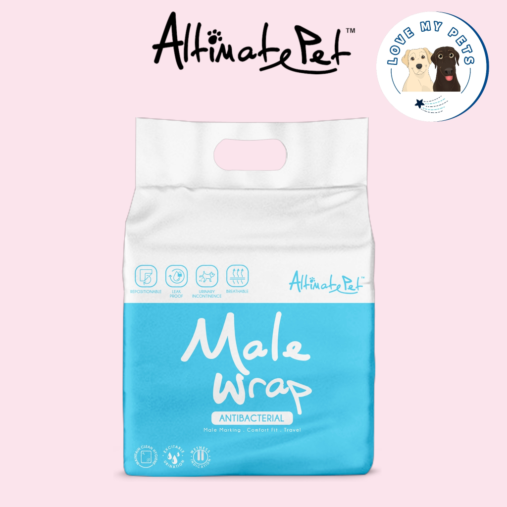 Altimate Pet Antibacteria Disposable Male Wrap - สําหรับสุนัขสัตว์เลี้ยงผ้าอ้อม