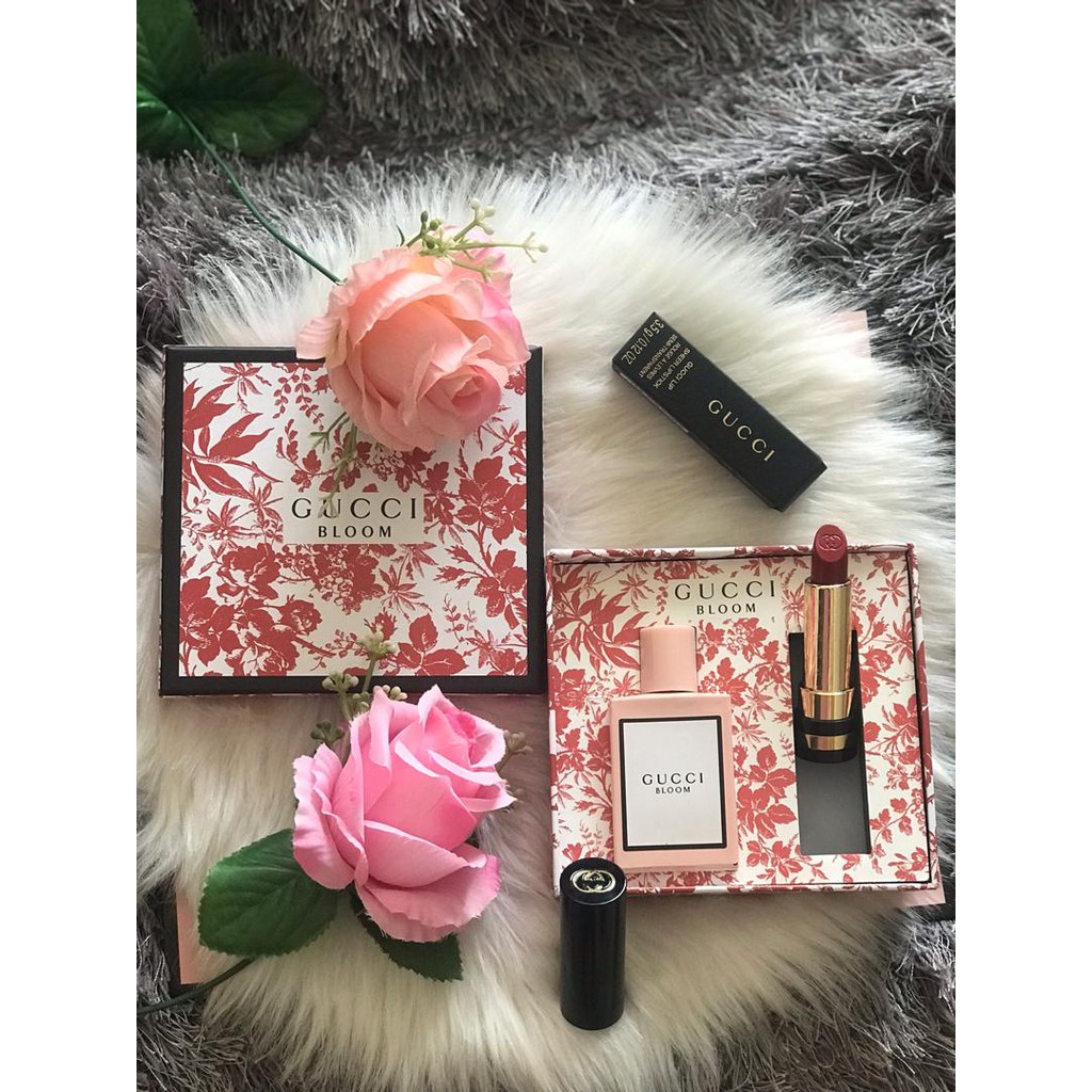 Gucci Gift Set 2 in 1 [Gucci Bloom Perfume + Gucci Lipstick] | Shopee  Malaysia