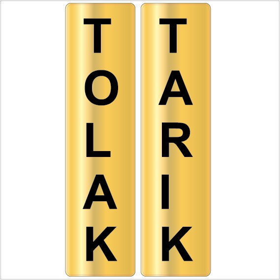 TOLAK TARIK GOLD BRUSHED STICKER 48X194MM. WE ACCEPT CUSTOM-MAKE ORDER ...