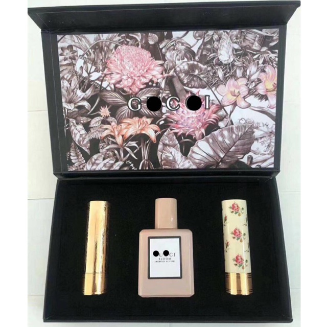 LIMITED PROMOTION》3 IN 1 Gucci Gift Set [Gucci Bloom Perfume + 2 Gucci  Lipstick] | Shopee Malaysia