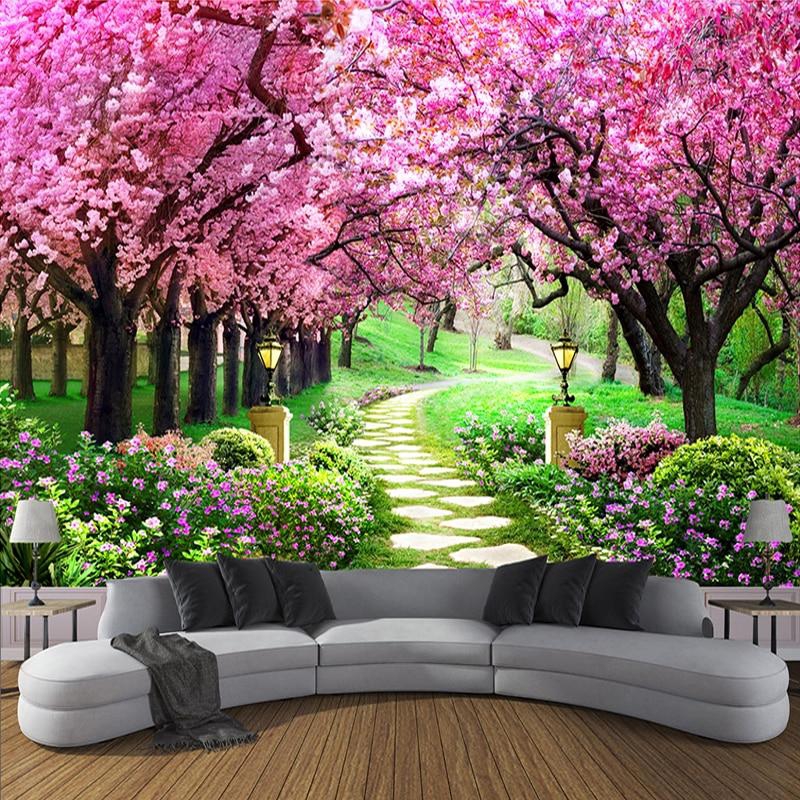 140x70cm 3D Photo Wallpaper Flower Romantic Cherry Blossom Tree Small Rd  Custom | Shopee Malaysia