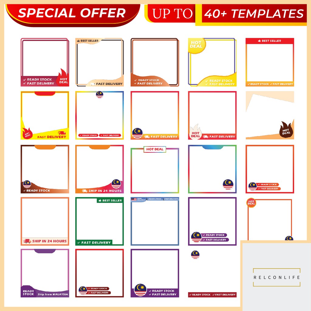 🔥70 Shopee Cover Frame Template Png🔥 Lifetime Cheap Murah Easy To Edit ...