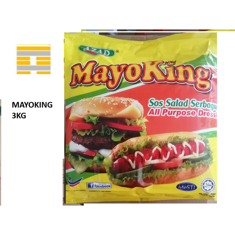 AZAD MAYOKING MAYONNAISE | MAYOKING MAYONIS | SOS SALAD SERBAGUNA 3kg(1kgX3)