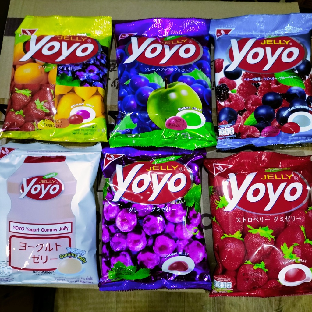 Kẹo Dẻo JELLY YOYO Trái Cây Đủ Các Loại Thái Lan 80gr - Món Kẹo Ăn Vặt