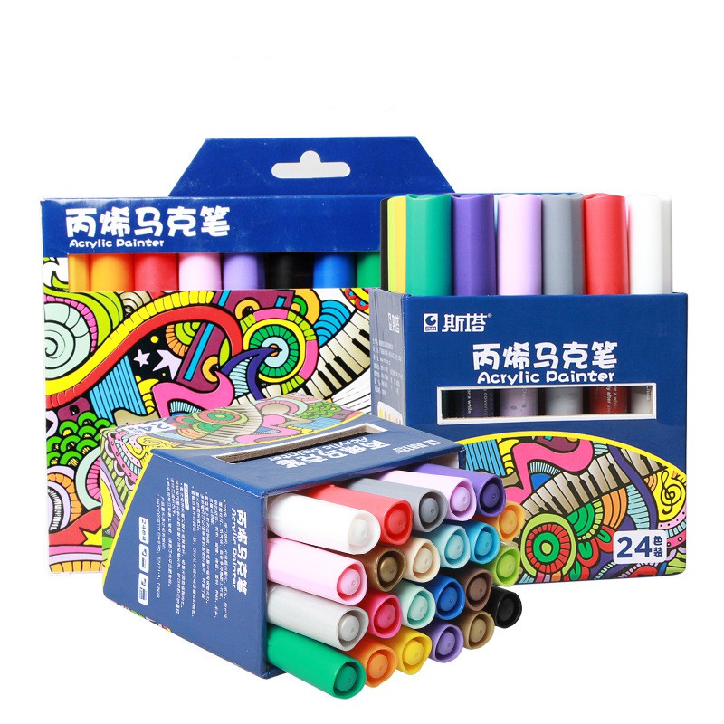 Bộ Bút Sơn Acrylic Sta Painter 12/24 Màu , Vẽ Trên Mọi Chất Liệu | Shopee  Việt Nam