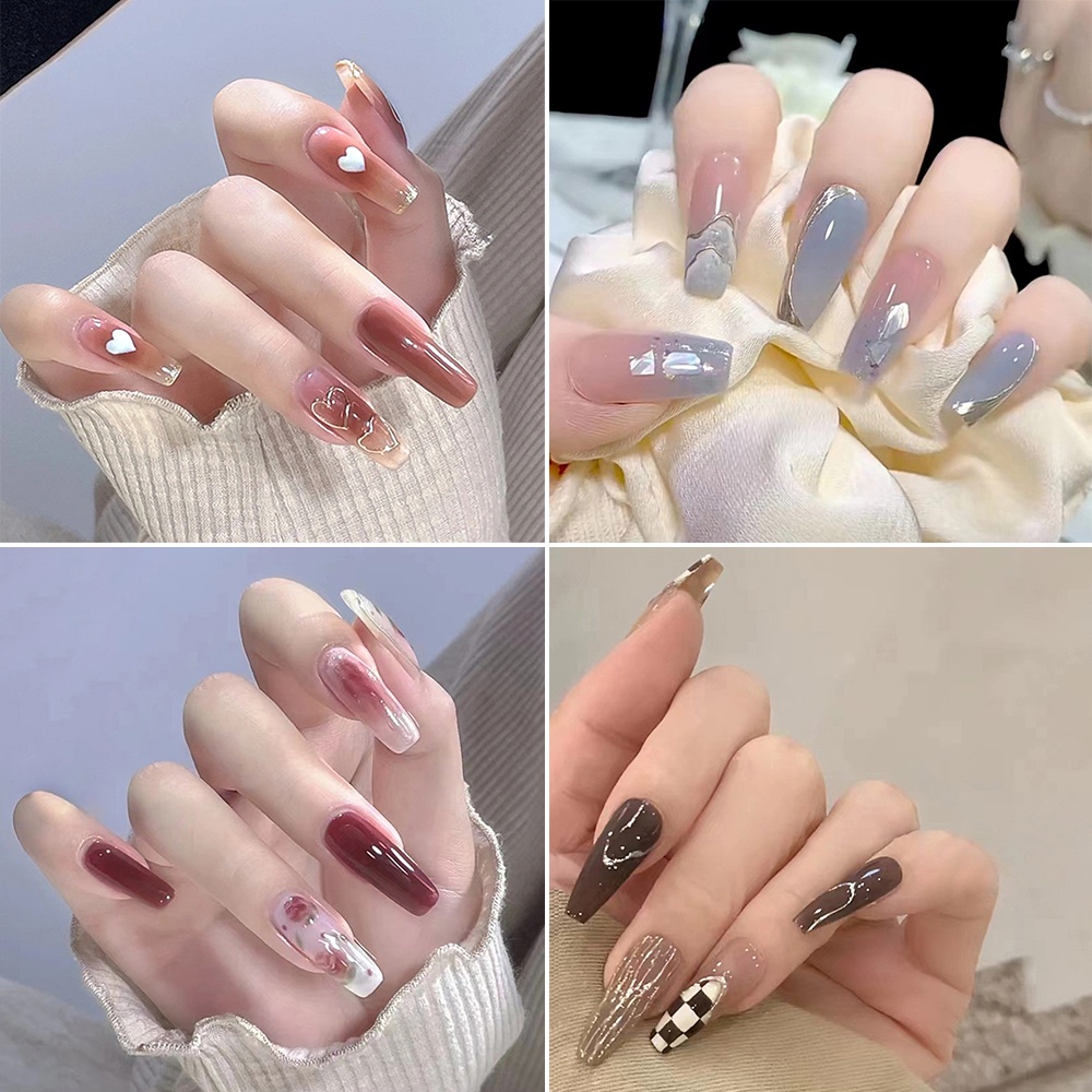 2022 trend YUKEHUI móng tay giả nail giả set 24 móng tay giả kem ...