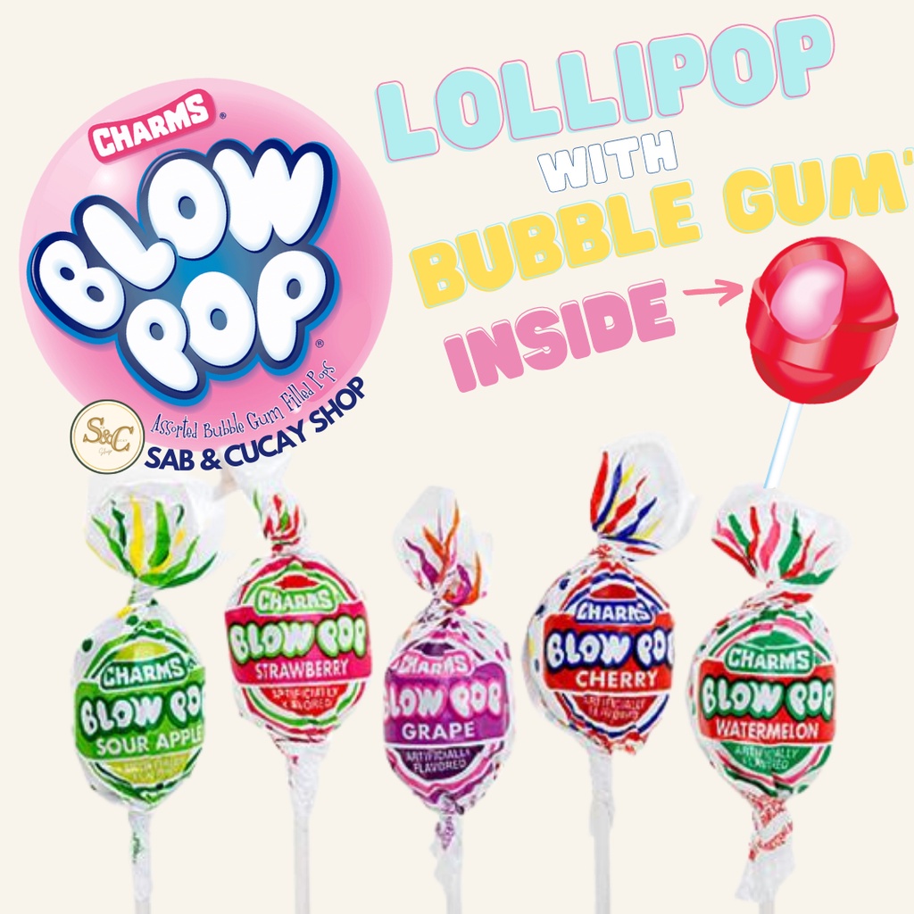 KẸO MÚT 2 TRONG 1 NHÂN CAO SU VỊ TRÁI CÂY CHARMS BLOW POP (294g ...