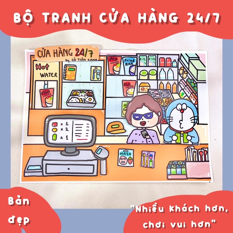 Bộ Tranh Cửa Hàng Tiện Lợi 247 Cô Tiên Xanh | Shopee Việt Nam