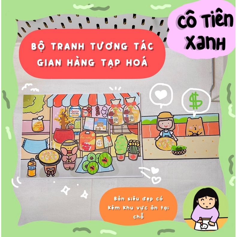 Bộ Tranh Cắt Dán Bữa Cơm Tết Đồ Chơi Giấy Cô Tiên Xanh - Mixasale