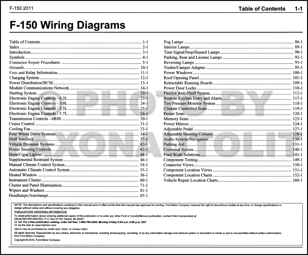 2011 Ford F-150 Wiring Diagram Manual Original