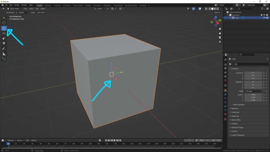 Blender how to move object 01