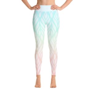 Colorful Boho Feather Pattern High Waist Yoga Pants Leggings - Yoga Leggings - Chakra Galaxy