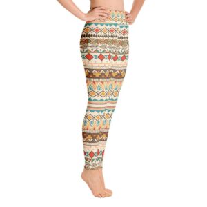 Ethnic Boho Style High Waist Pattern Yoga Pants Leggings - Yoga Leggings - Chakra Galaxy