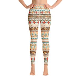 Ethnic Boho Style High Waist Pattern Yoga Pants Leggings - Yoga Leggings - Chakra Galaxy