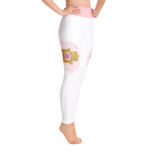 Geometric Hamsa Hand High Waist Leggings White Yoga Pants - Yoga Leggings - Chakra Galaxy