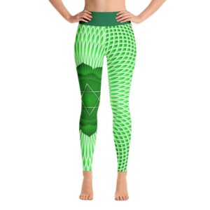 Green Anahata Leggings Heart Chakra High Waist Yoga Pants - Yoga Leggings - Chakra Galaxy