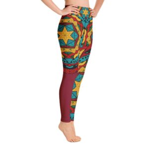 High Waist Red Artistic Mandala Design Yoga Pants Leggings - Yoga Leggings - Chakra Galaxy