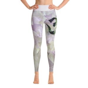 Leaves Pattern High Waist Om Symbol Yoga Pants Leggings - Yoga Leggings - Chakra Galaxy