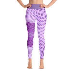 Sahasrara Crown Chakra High Waist Purple Yoga Pants Leggings - Yoga Leggings - Chakra Galaxy