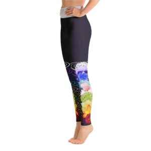 Seven Chakra Flowers High Waist Design Yoga Pants Leggings - Yoga Leggings - Chakra Galaxy