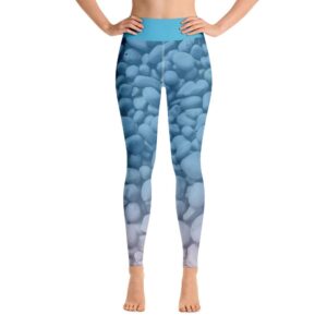 Smooth Stone Blue & Pink Pebbles Yoga Pants High Waist Leggings - Yoga Leggings - Chakra Galaxy