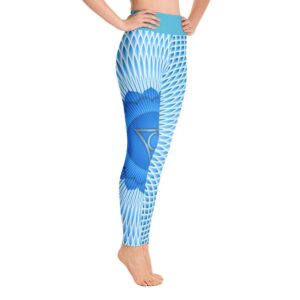 Vishuddha Throat Chakra High Waist Yoga Pants Blue Leggings - Yoga Leggings - Chakra Galaxy