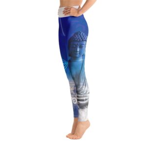 White Spiritual Zen Buddha Mandala Yoga Pants Leggings - Yoga Leggings - Chakra Galaxy