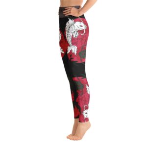 Yin Yang Koi Fish High Waist Design Black Yoga Pants Leggings - Yoga Leggings - Chakra Galaxy