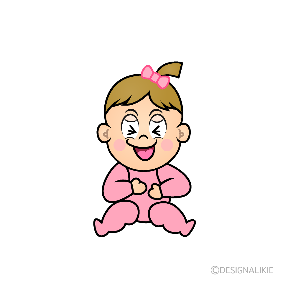 Laughing Baby Girl Cartoon Character Image