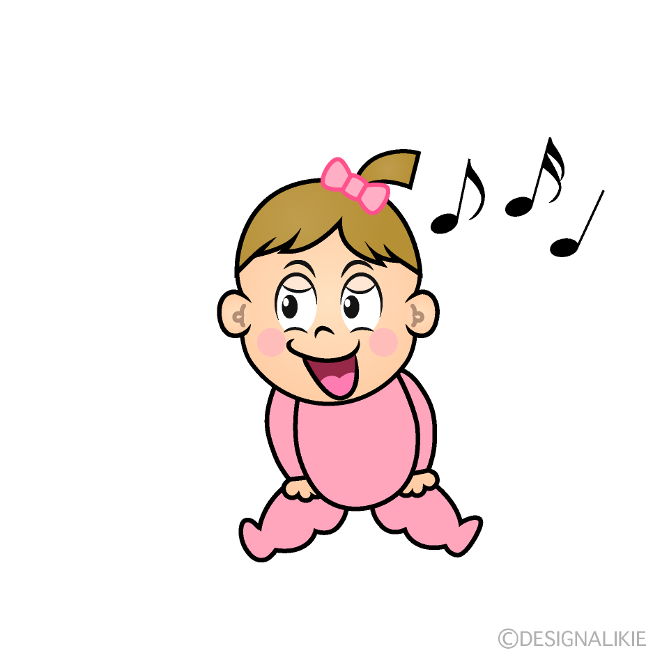 Singing Baby Girl Cartoon Character Image