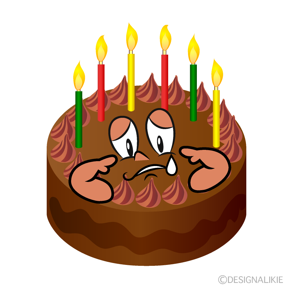 Sad Cake Cartoon Character Image