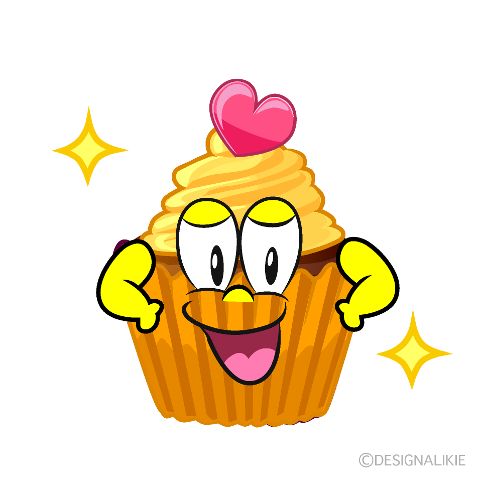 Confident Cupcake Cartoon Character Image