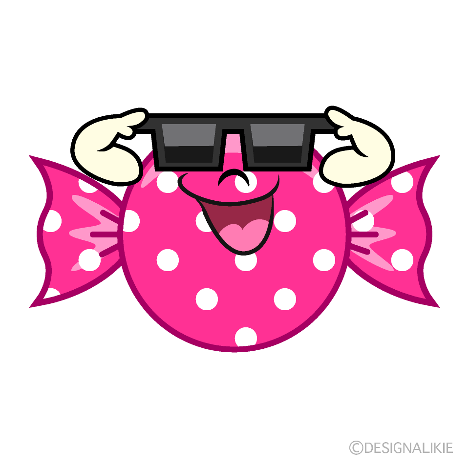 Candy with Sunglasses Cartoon Character Image