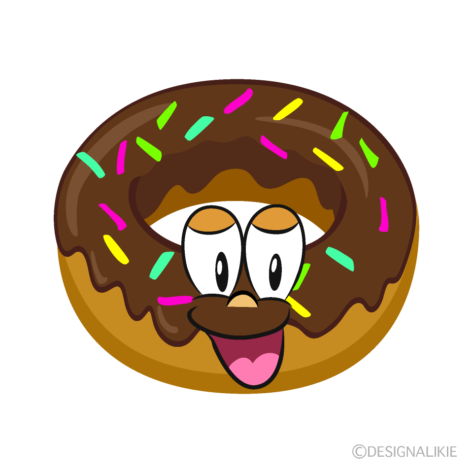 Smiling Donut Cartoon Character Image