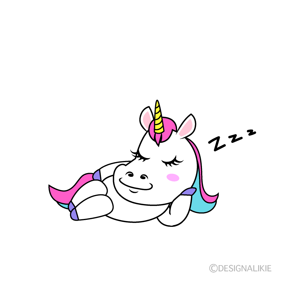 Sleeping Unicorn Cartoon Character Image