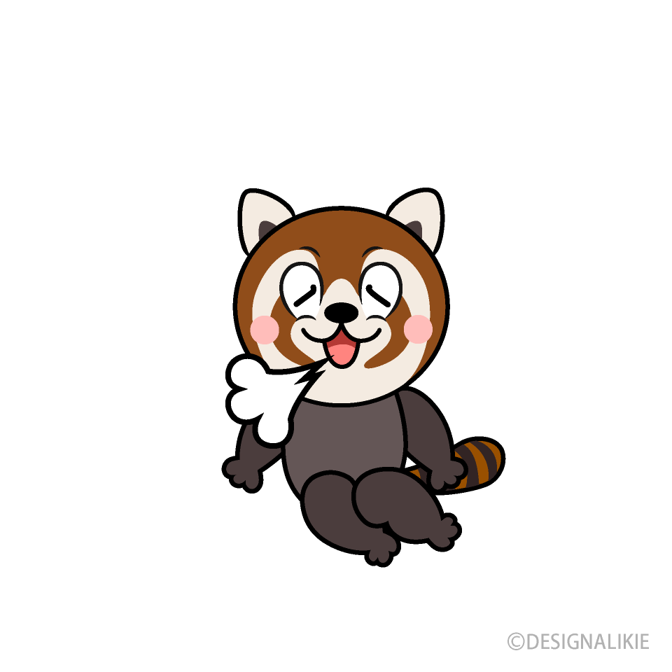 Relaxing Red Panda Cartoon Character Image