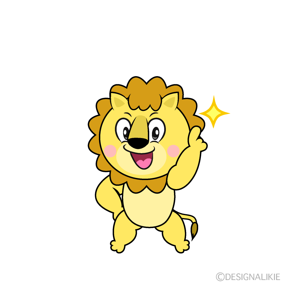 Posing Lion Cartoon Character Image