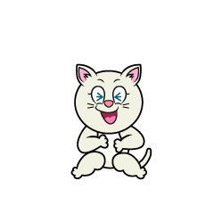 Laughing White Cat