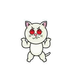 Enthusiastic White Cat