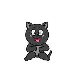 Laughing Black Cat