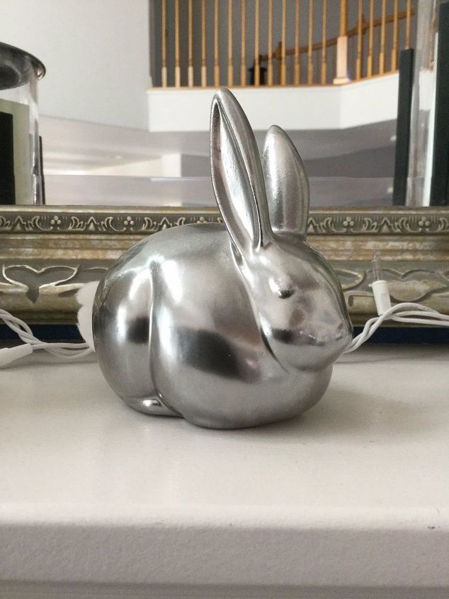 Upcycled Thrift Store Bunny - bunny on display