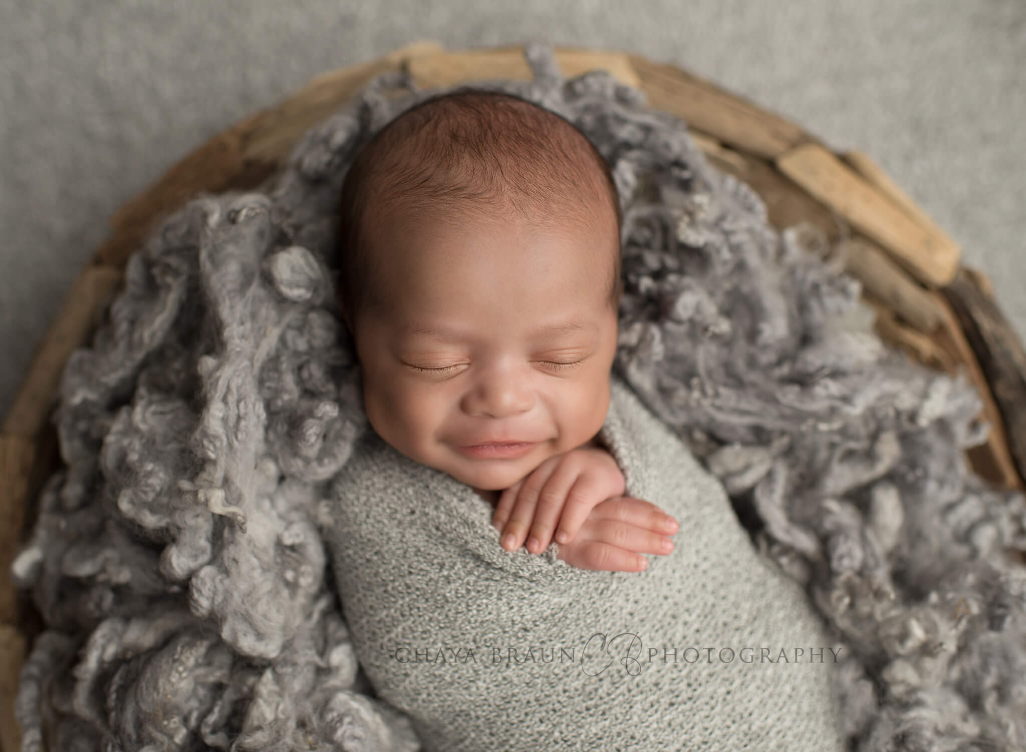 smiling newborn baby