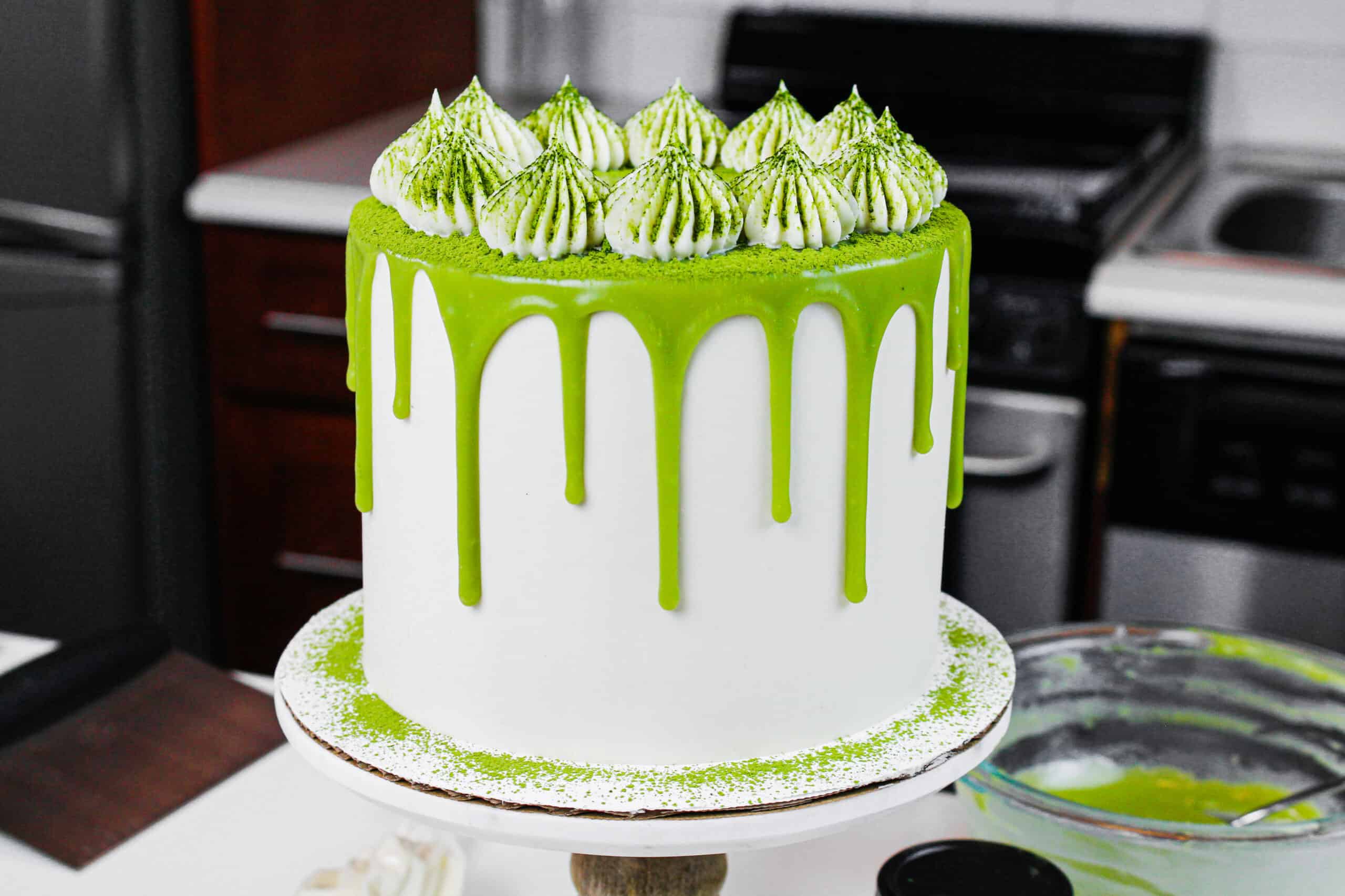 Matcha Cake - Tender Matcha Cake Layers Frosted w/ Fluffy Buttercream