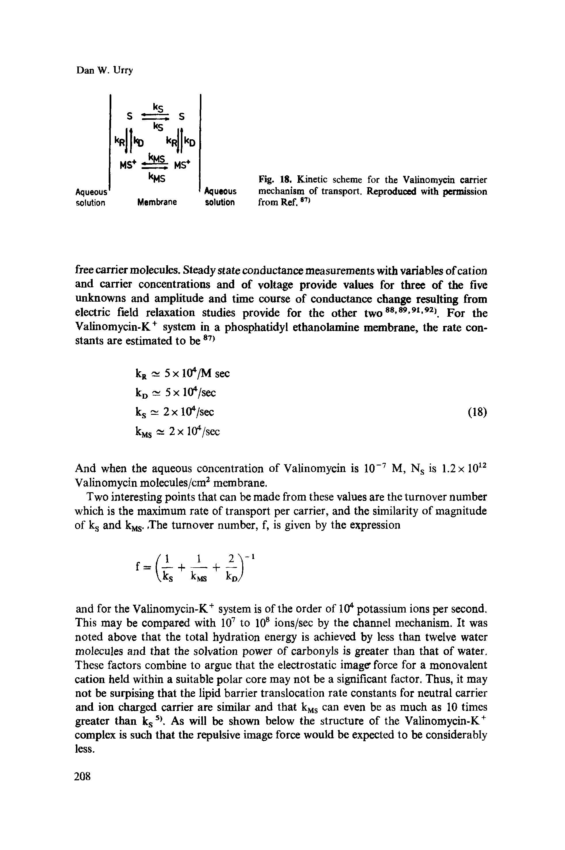 Fig. 18. Kinetic scheme for the Valinomycin carrier mechanism of transport. Reproduced with permission from Ref. 87)...