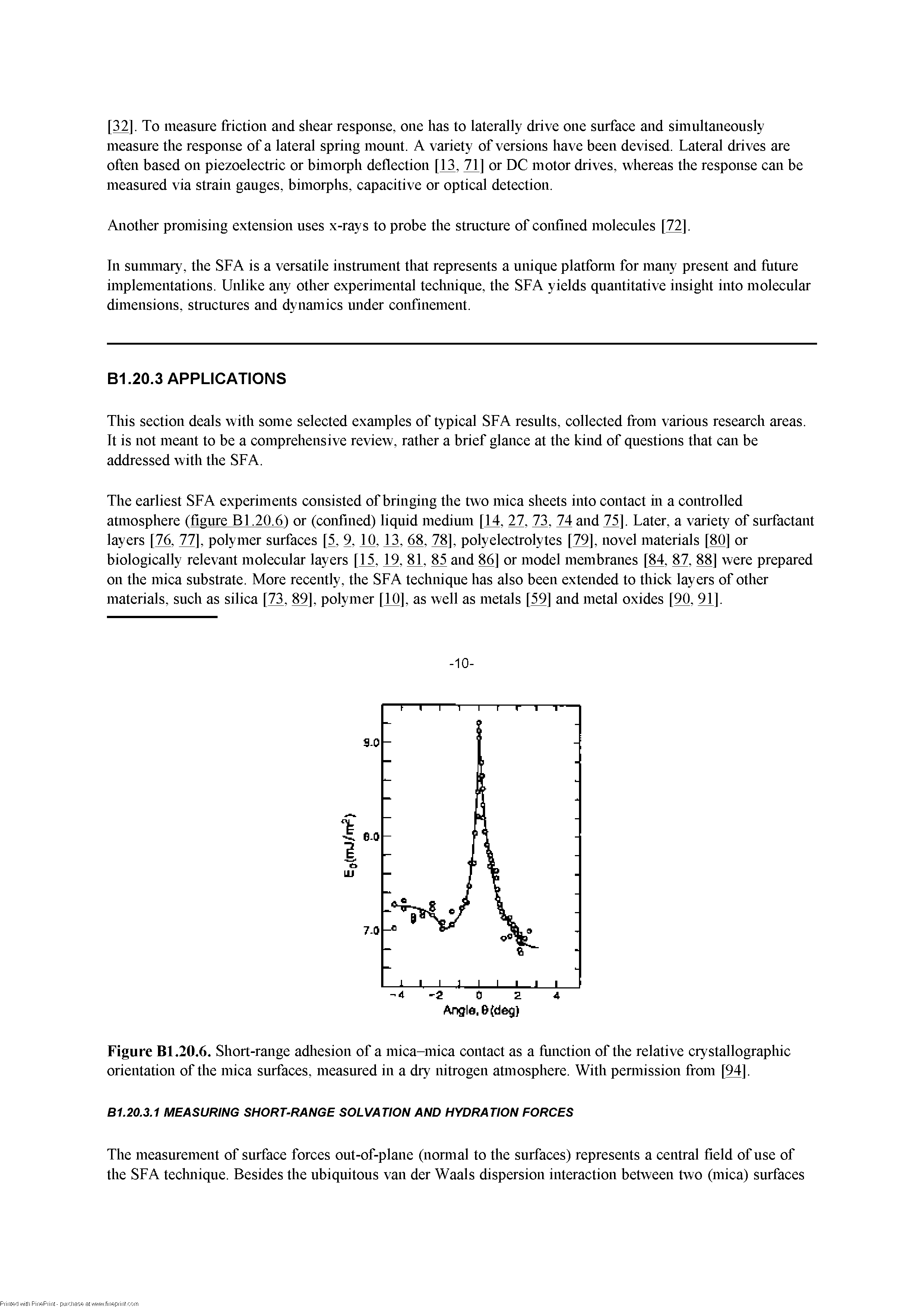 Figure Bl.20.6. Short-range adliesion of a mica-mica contact as a fiinction of the relative crystallographic orientation of the mica surfaces, measured in a dry nitrogen atmosphere. With penuission from [94].